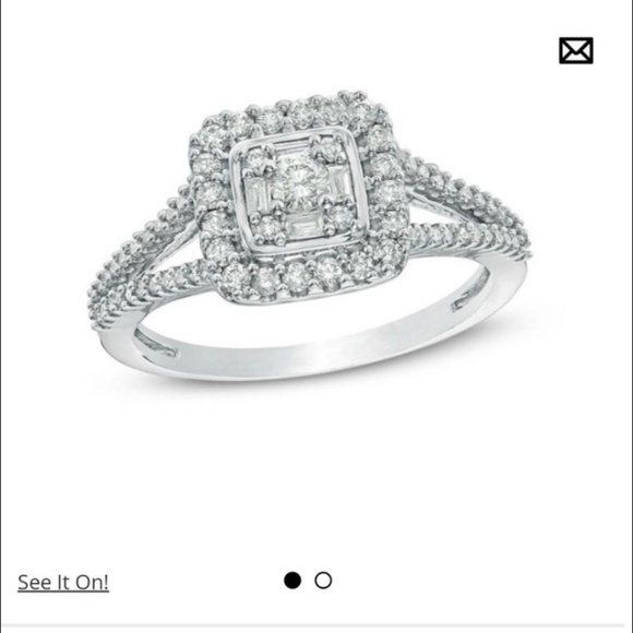 10k white gold banquet diamond 0.5 CT ring - Picture 1 of 6